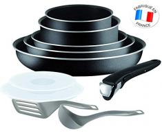Tefal Essential-Ingenio 5 - Juego de 10 piezas de sartenes y cacerolas (no son aptas para inducción)