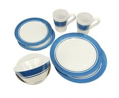 Fridani MDD Dinnerware - vajillas de melamina, 8 piezas, 2 tazas, 4 placas en 2 tamaños, 2 cuencos