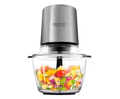 Cecotec Picadora Eléctrica TitanGlass 1000. Multifuncion (Pica, Tritura, Pulveriza, Trocea), Cuchillas Recubrimiento Titanio Desmontables, Capacidad 1l, Vidrio Resistente, 400 W