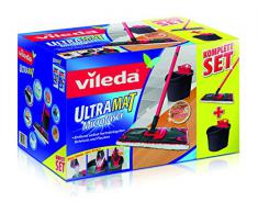 Vileda 132246 Ultramat - Cubo de fregar con escurridor PowerPress y mopa de microfibra