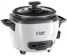 Russell Hobbs - Arrocera pequeña (Recipiente Antiadherente, Tapa de Cristal, 200 W, 3 raciones, Blanco) ref. 27020-56