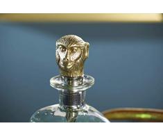 BarCraft BCMONKEYDEC - Decantador de cristal con tapón de latón para botella de mono, 900 ml