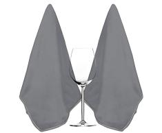 HIDMD - Paño de Limpieza de Microfibra para Vidrio y Cristal, Extra Grandes, sin Manchas, sin Pelusas, 40 x 60 cm, 2 Unidades, Gris