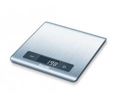 Beurer KS51 - Balanza de cocina ultra plana (1,5 cm), 5 kg/1 gr, pesa lÃ­quidos, color plata