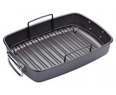 Kitchen Craft Master Class - Fuente de horno rectangular con rejilla (superficie antiadherente), color negro