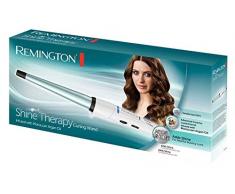 Remington Shine Therapy CI53W -Rizador de Pelo, Barril de Cerámica Avanzada con Aceite de Argán (13-25 mm), Blanco y Azul