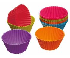 Colourworks Moldes de Silicona para Magdalenas, Multicolor, 6 cm, 12 Unidades