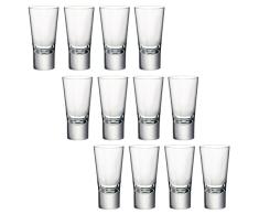 Vaso endurecido de chupito doble para vodka, modelo Ypsilon por Bormioli Rocco (70 ml) , vidrio, Set of 12