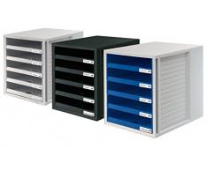 Han-Bürogeräte 1401-14 - Bandeja de correo apilable tamaño 75 x 330 x 320 mm color gris, azul