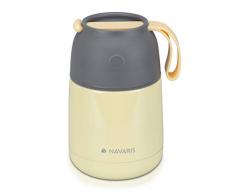 Navaris Termo para Comida - Recipiente para Mantener frío y Caliente - De Acero Inoxidable y con Capacidad para 450 ml - en Amarillo