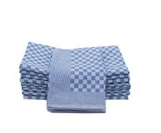 ZOLLNER 10 Trapos de Cocina Grandes, algodón, 46x90 cm, a Cuadros Azules