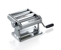 Marcato Ampia 150 Classic Máquina para Pasta Manual con Masa En Hoja, Fettu, Acero Cromado, Plata, 18.8 X 20 X 14 Cm