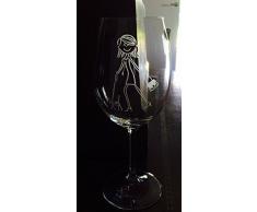 Copa de vino tallada a mano. Enviame un nombre y se lo tallamos junto con el dibujo