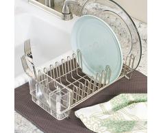 InterDesign Classico - Escurreplatos compacto, satinado y claro