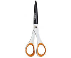 Fiskars 5412 - Tijeras de titanio antiadhesivas, usos múltiples, 18 cm