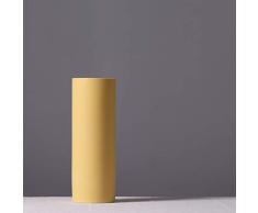 TYSYA GYCOZ Color Puro Florero De Barro Recto Florero Hecho A Mano De Cerámica Mesita De Noche Mesa De Centro Decoración Blanco Amarillo Gris Verde Florero (Color : Yellow)