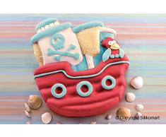 SFT335 Molde de silicona con forma de pirata, color Rosa.