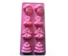 FantasyDay® Tema 4 formas de Navidad moldes de silicona para hielo, tartas, chocolate - 100% alimentarias y sin bpa