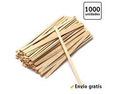 TELEVASO - 1000 uds - Palitos agitadores para café de Madera - Tamaño de 14 cm - Varillas de agitación Desechables y reciclables - Ideal para Bebidas Calientes como café, té, Leche, infusiones