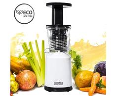Cecotec Cecojuicer Compact Licuadora de Prensado en Frío, 45 rpm, 3 posiciones, Tambor de Tritan, BPA Free, Tapón antigoteo, 2 Salidas para el Zumo, Sistema de seguridad, 120 W
