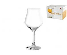 Borgonovo - Juego de 6 Copas de Cristal para Cerveza, 40 cl, Transparente
