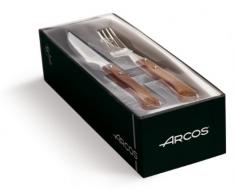 Arcos 377700 - Juego de cuchillo chuletero y tenedor, 110 mm (12pzs)