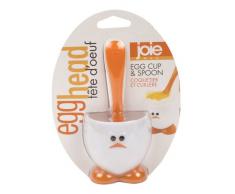 Joie Eggy Huevera con Cuchara, Blanco y Naranja, 10 cm