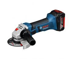 Bosch GWS 18-125 V-LI Professional - Rallador (Ión de litio, 18 V, 4 Ah, 2.3 kg) Negro, Azul, Plata