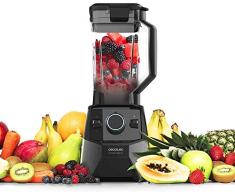 Cecotec Batidora de vaso Power Black Titanium 2000 Pro. 2000 W de potencia, cuchilla de 8 hojas, recubrimiento de titanio negro, 3 programas predeterminados,jarra cuadrada de plástico, libre BPA