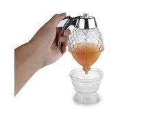 Dispensador de Miel Jarabe de Acrílico Jugo de Miel Abeja Botella de Goteo Contenedor Copa Herramienta de Hornear Sin Goteo Flujo Moderado (200 ml)