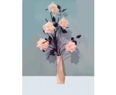 Homestreet Vases - Jarrón de cerámica (33 cm), diseño retorcido, color blanco crema