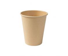 BIOZOYG Taza Bio degradable Desechables I Tazas Desechables Tazas de Papel con Capa de PLA I 50 Piezas de Taza para Llevar café I Taza de Papel marrón sin blanquear 250 ml 10 oz