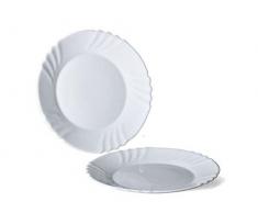 Bormioli Rocco Ebro 6181503 Plato Fruta, 20 cm, Cristal opalino, Blanco