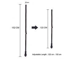 Rayzm Correa Manolin, Correa de Cuero con Respaldo de Gamuza, Cinturón de Cuero de Calidad para Mandolina / Ukulele, Longitud Ajustable Desde 122cm a 152cm (Marrón)