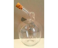 Jarra de cristal claro en la forma de una manzana, botella, decantador, garaffa de vidrio transparente y soplado a boca, rellenable, capacidad 0,5 litro y altura aprox. 15 cm, disenado y fabricado por la Oberstdorfer Glashütte