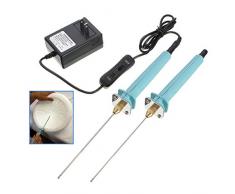 ExcLent 2pcs cortador de la pluma de poliestireno eléctrico cortador de la espuma del alambre de la goma caliente Styro herramientas cuchillo de corte-enchufe de la UE