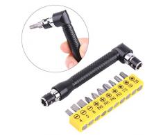 10 piezas destornillador - Mango de extensión en forma de L - Destornillador de vaso hexagonal de cabeza doble destornillador plana Philips Torx herramienta de mano de Kit