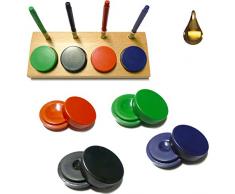 Juego completo de 4 aceiteras con tapa y 4 aceitadores