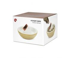 Balvi Cuenco Aperitivo Hungry Bird con Compartimento Interior para cáscaras de Frutos Secos o Huesos de Oliva Bol para snaks Cerámica 16cm
