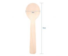 FTVOGUE 100 unids Desechables Cucharas De Madera Helado Té Postre Cuchara 10 cm Cubiertos Cubiertos Suministros para el Hogar Restaurantes Tienda Fiesta