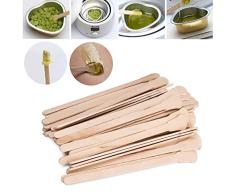 Noverlife Espátulas de cera Aplicador de cera de madera Palitos de artesanía mediana para cejas, nariz, cara, depilación corporal, 200 piezas de helado y aplicador de mascarillas