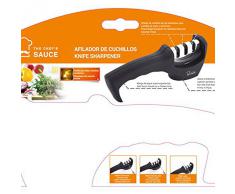 Chef Sauce CS-3750 20 cm Afilador de Cuchillos de cerÃ¡mica y con Mango ABS, 20,5 x 5 x 7cm, Acero