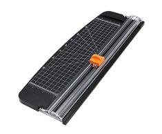 flintronic Cortadora de Papel A4, Guillotina de Papel con Automático de Seguridad Salvaguardar, Corte de Rejilla y Ángulo, para Cupón Craft Etiqueta de Papel o Foto(Negro, 38cm)