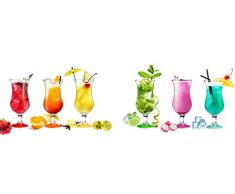 6 Copas De Cóctel Mix 480 ml Hurricane Cocktail Cristal de vasos copas de helado
