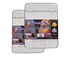 Rejilla Para Enfriar y Hornear de Acero Inoxidable, Parrilla Para Horno Para La Mayoría de Bandejas de Horno - Bandeja Para Galletas y Bizcochos, Utensilios de Repostería - 21,6 X 30,5 CM (2 PACK)