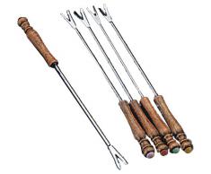 Metaltex 256000010 - Juego de Tenedores para Fondue de Acero, 6 Unidades
