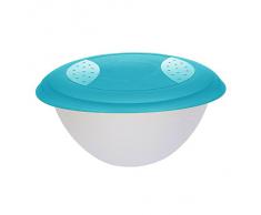 17 Aug 2053843 ensaladera con utensilios para tapa de plástico, 6 litros, azul/transparente