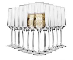 Krosno Copas Flauta Boda Cava de Champán | Conjunto 12 Piezas | 180 ML | Avant-Garde Collection Uso en Casa, Restaurante y en Fiestas | Apto para Microondas y Lavavajillas
