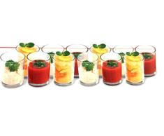 Caja de 12 x Cristal para aperitivos cóctel de frutas cuencos de postre de vasos de chupito