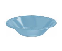 Amscan 43034-54 - Tazones de plástico, color azul (Caribbean Blue), 355 ml, paquete de 3 x 20